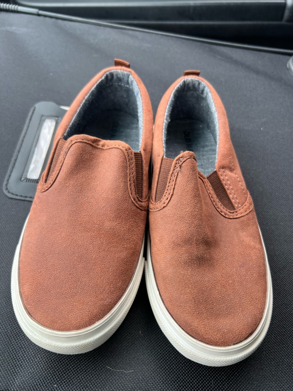 Old Navy Boys Brown Slip-On Sneakers with White Soles